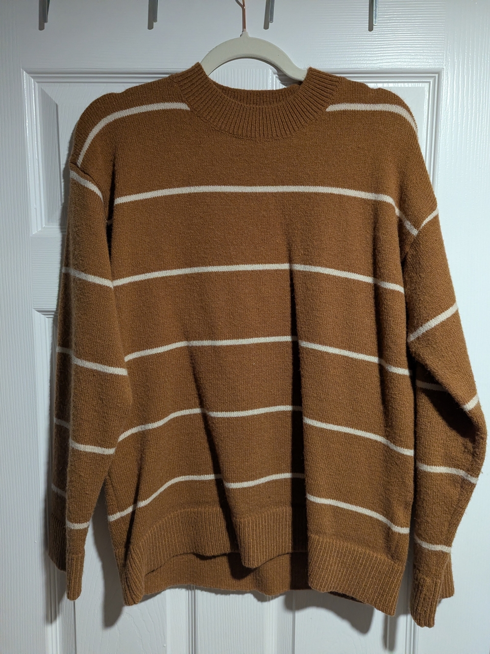 Mocha Striped Mock Neck Maternity Sweater